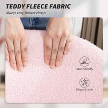 Teddy Fleece Office Chair With Wheels - Light Pink On-Site - Pink + Fleece - View 8