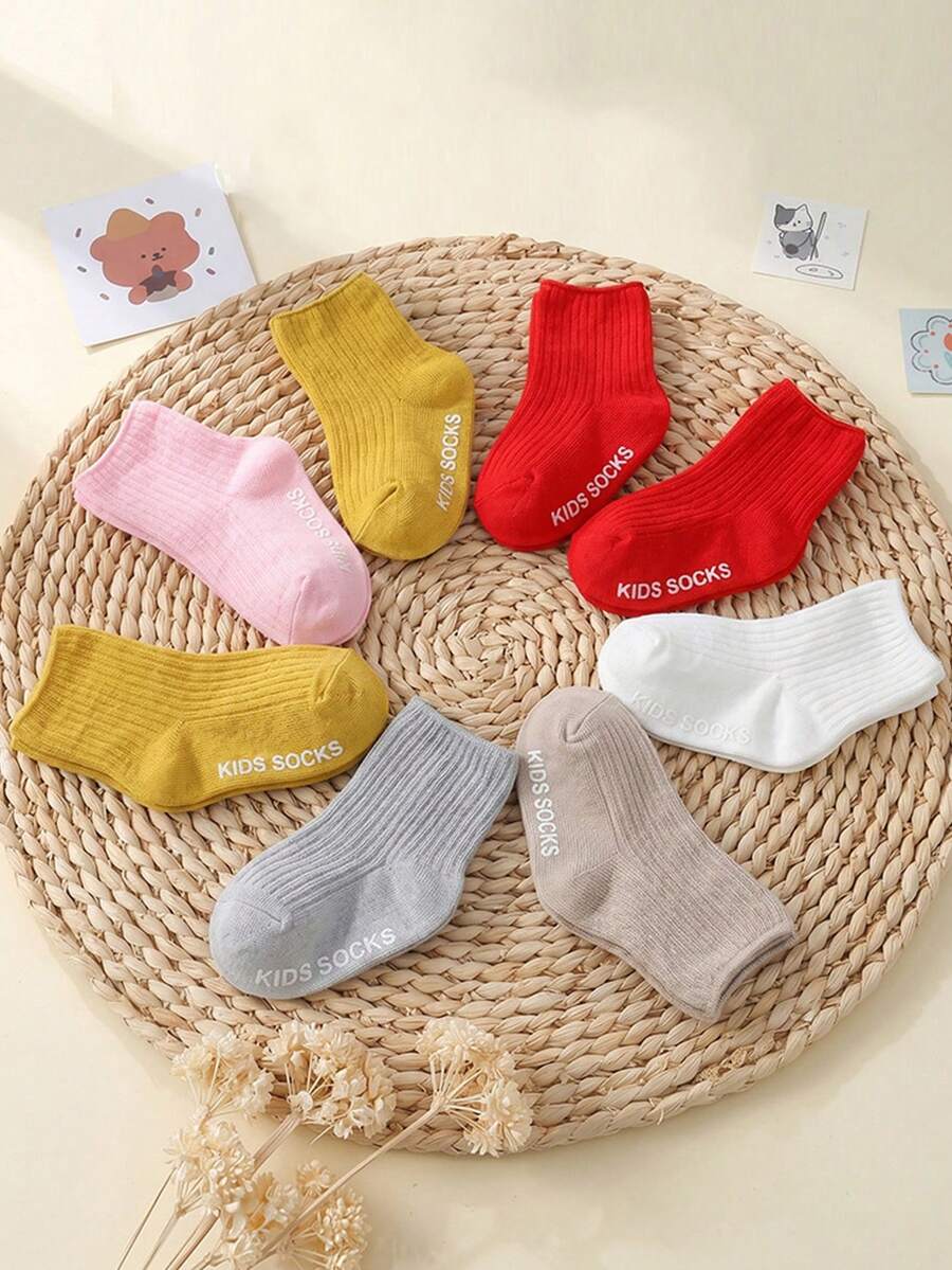 5 Pairs Baby Anti-Slip Floor Socks, Random Baby Loose-Neck Socks ...