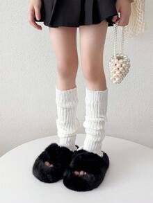 1 Pair Y2K Girls' Warm Foot Covers, Morandi Color Palette Breathable Comfortable Leg Warmers For Autumn/Winter, Children's Warm Foot Covers - Multicolor - View 15