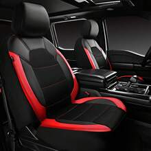 4pcs Multi-Color PU Leather & Sandwich Mesh Car Seat Covers, Breathable Mesh And PU Leather Material, Suitable For Sedan, SUV, Truck, Breathable, Airbag Compatible - Sandwich Mesh - View 11