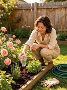 1/2/3pcs Large Capacity Transparent Diamond Automatic Watering Device, Clay Slow Release Anti-Clogging Seepage Watering Tool, Indoor Drip Irrigation Watering System, Potted Flower Plant Watering Device - Multicolor - View 9