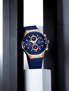 REWARD Men's Quartz Watch Business Fashion Style Calendar Luminous Hands Multi-Functional High Quality Gift Classic Design Stainless Steel Watch Band - Navy Blue - View 2