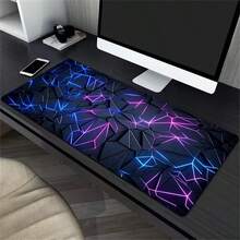 1pc Creative Fashion Geometric Design Extended Gaming Mouse Pad, Large Gaming Mouse Waterproof With Rubber Base, Non Slip Desktop Pad, Suitable For Home And Office, Abstract Painting - View 2