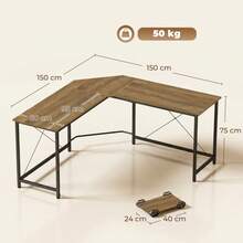 Corner L-Shape Computer Desk PC Workstation Writing Gaming Table Home Office On-Site - 1 - View 3