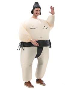 Halloween Christmas Party Sumo Inflatable Costume, Unisex Inflatable Costume, Holiday Personalized Outfit Inflatable Costume, Blower Included, Battery Not Included - Black, Size L, Suitable for Heights 1.5m-2m - View 17