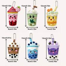 Children's First Sewing Project - 6pcs Cute Pearl Milk Tea Plush Pendant Sewing Kit, Suitable For 5-10 Years Old Kids DIY Beginner Gift - Creative Cocoa Cup DIY Set - View 8