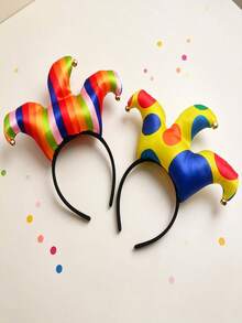 1. PCA Dance Party Clown Costume Props - Adult Extra Large Butterfly Collar Tie Clown Bowtie Headwear - Multicolor - View 2