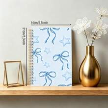1 Buah Buku Catatan Spiral Bintang Pita Elegan Ukuran A5 - Buku Harian Lembut dengan Jilid Spiral Emas untuk Puisi, Inspirasi Mode, dan Refleksi Kehidupan - MultiWarna - View 3