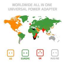 Dual USB Travel Adapter, Travel Plug Power Converter, Global Multi-In-1 Universal, Wall AC Power Plug Adapter, Compatible With USA/EU/UK/Australia, Suitable For Phones, Pads, Headphones And Other Electronic Devices - Black - View 5