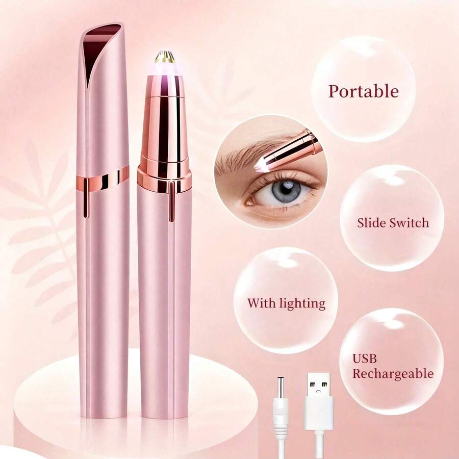 AXH. Women's Electric Eyebrow Trimmer, Eyebrow Shaping Pen, Facial Hair Remover, Automatic Eyebrow Razor, Pocket Knife