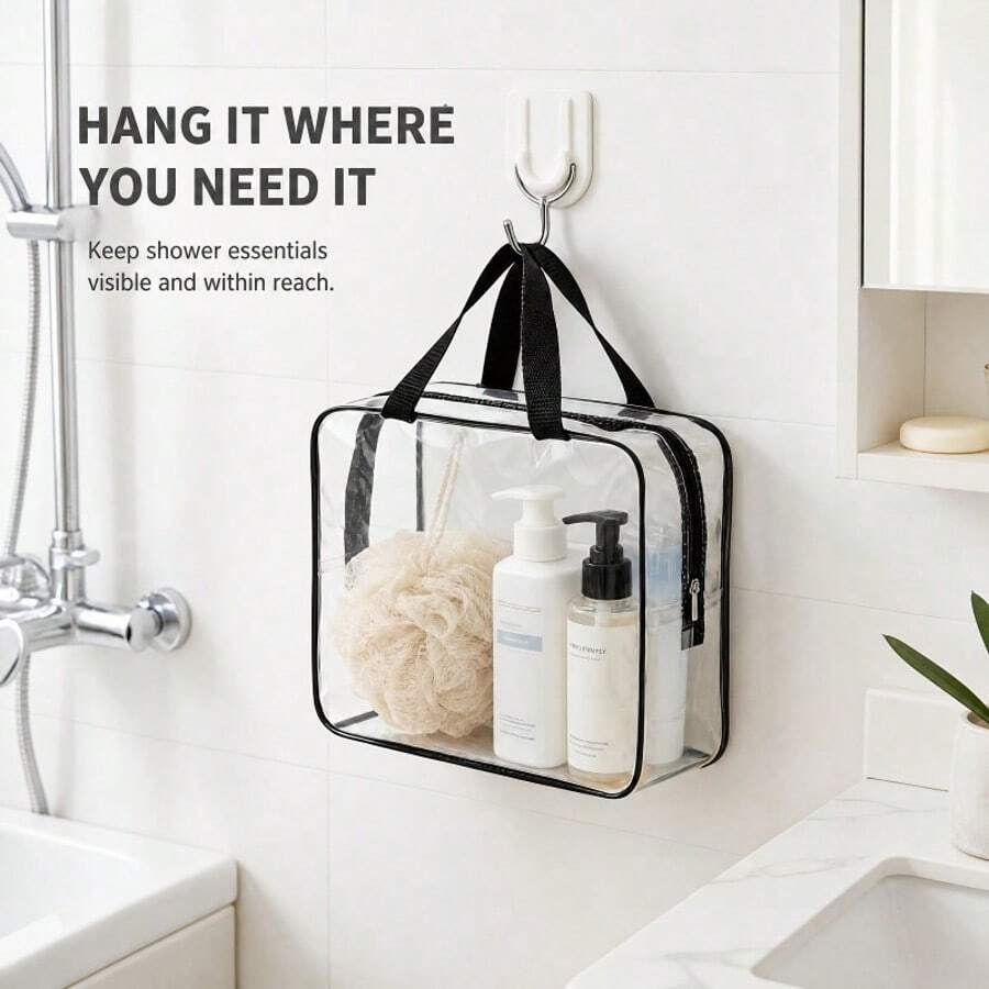 2pcs Transparent Storage Bags With Sturdy Zipper And Large Capacity, Suitable For Travel Toiletries, Clothing, Toys And Home Decor, Transparent Design For Quick Identification, Applicable For Apartment, Home, Travel And More - Multicolor - View 1