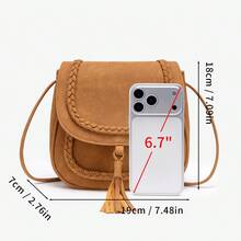 FOREVER MIYIN Women Saddle Crossbody Bag, Large Capacity Boho Purse With Braided Trim Tassel & Magnetic Snap For Daily Festival Travel - Multicolor - View 9