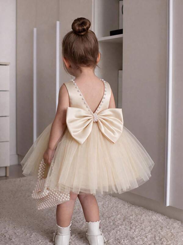 Vestido de fiesta de tul para niñas bebé, vestido de princesa para niña de flores, vestido elegante adecuado para regalo del primer cumpleaños de niñas bebé, banquete, fiesta de noche, ocasiones importantes, atuendo de celebración de vacaciones