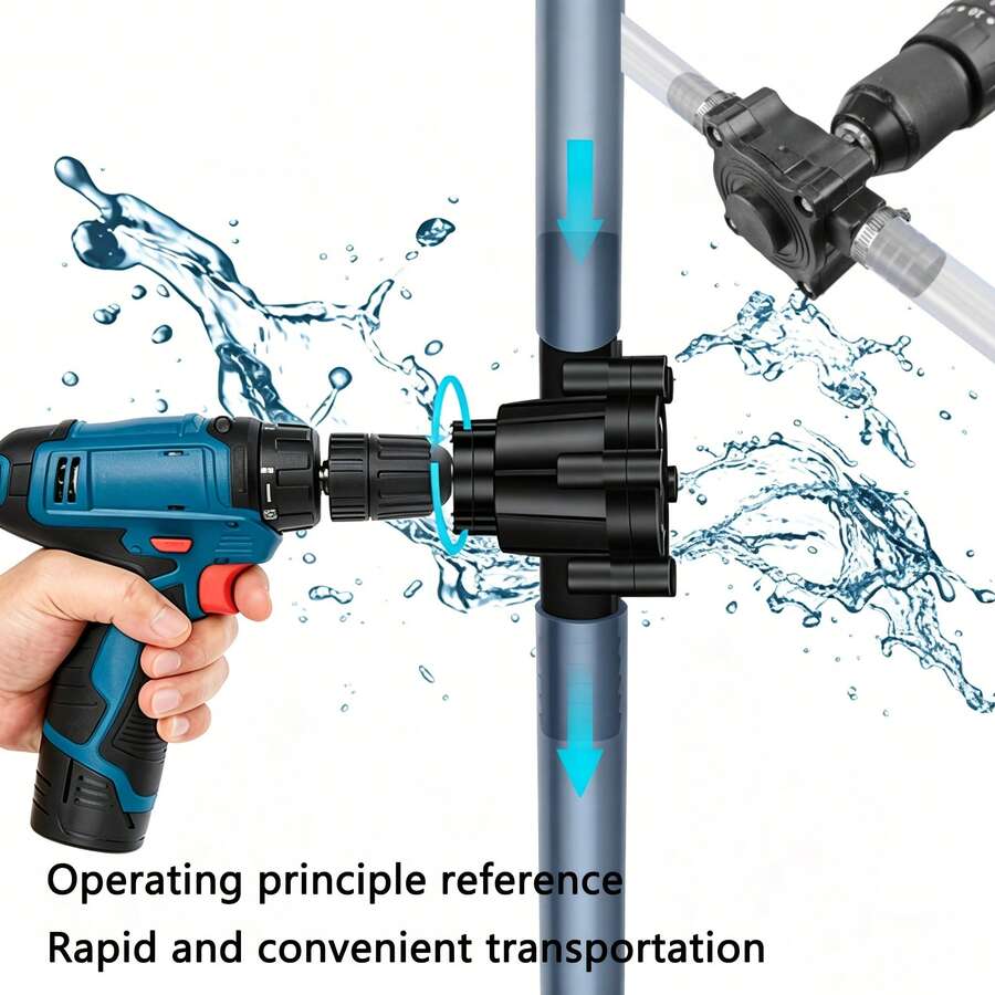 Water Pump Kit, Drill-Driven Suction Pump For Diesel, Engine Oil, Water, Garden, RV, Camping, No Power Required - Multicolor - View 1