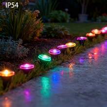 Magical Pathway Guiding Solar Ground Disk Lights Warm Glow Waterproof Outdoor Garden Lawn Driveway Holiday Party Yard Decoration - Black - View 4