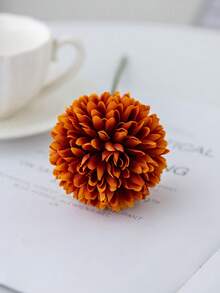 3/12pcs Artificial Chrysanthemum Balls, Hydrangea Balls, Wedding Decoration, Home Vase, Restaurant, Living Room, Bedroom, Bridal Bouquet, Birthday Party Decoration, New Year Valentine's Day Gift, Autumn Decoration, Back To School Room Decoration - Burnt Orange - View 5