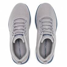 Skechers Men's Breathable Flyknit One-Piece Soft Sole Cushioned Daily Running Shoes - Gray Blue - View 4