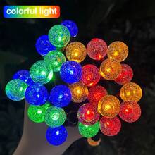 Cozy Cottagecore Textured Bubbled Glass Solar Pathway Stake Lights Waterproof Warm Glow Outdoor Garden Patio Lawn Decoration - Black - View 4