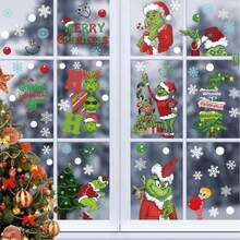 The Grinch 9 قطع ملصقات زخرفية عيد الميلاد لجدران غرفة المعيشة والزجاج، ملصقات كهروستاتيكية، ديكورات احتفالية، ديكورات العطلات وإكسسوارات الصور، هدايا حفلات عيد الميلاد وأعياد الميلاد، مناسبة لديكور المنزل الداخلي، ديكورات حفلات عيد الميلاد. - متعدد الألوان - مشاهدة 2