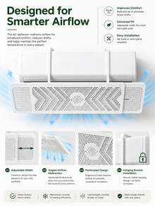 Four Seasons Universal Installation-Free Air Conditioning Air Deflector To Avoid Direct Blowing Outlet Air Adjustable And Retractable, Suitable For Hot And Cold Air - Multicolor - View 3