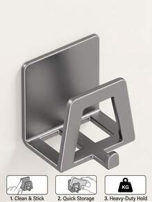 2pcs Stainless Steel Wall Hooks, Easy Installation, Multi-Functional Storage, Suitable For Kitchen, Bedroom And Bathroom. Modern Practical Hooks With Strong Adhesive Backing. - Multiple Styles and Colors - View 11