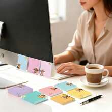 2pcs (Random Style & Color) Highland Cow Sticky Note Set, Cute Floral & Animal Stickers, Suitable For Home, School And Office Use, Ideal Valentine's Day Gift For Women, Also Learning Supplies - one-size - View 5