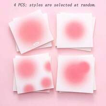 4PCS Blush Sticky Notes - Random Style - Student Memo Note Labels - Decorative Gradient Non-Adhesive Sticky Notes - one-size - View 8