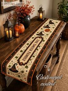 1pc Wedding Table Runner, Personalized Surname Logo, Custom Linen Wedding Banner, Sweetheart Table Decor, Wedding Reception Gift - Multicolor - View 1