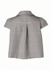 SAOYANGYU Women's Plaid Woven Fabric Button Pocket Top, Home, College, Beach, Autumn/Winter, 295g - Khaki - View 5
