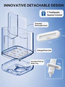 1pc Transparent Toothbrush Holder, Divided Wall-Mounted Storage Rack, Multi-Functional Bathroom Storage Accessory, Creative Drill-Free Bathroom Organizer, For Storing Toothbrush Tools, Combs And Razors, Home Bathroom Decor - Clear - View 8