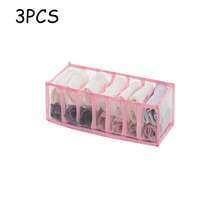 1/2/3PCS Home Wardrobe Underwear, Socks Drawer Organizer Storage Bags - Pink - View 7