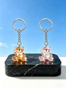 1pc 3D Bear DIY Phone Chain Resin Phone Charm Keychain Pendant Bag Accessory - Keychain - View 1