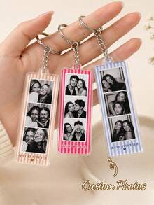 Custom Photo Acrylic Keychain, Personalized Photo Couple Keychain, Couple Gift, Anniversary Gift, Personalized Photo Lanyard Pendant, Birthday Gift - Multicolor - View 6