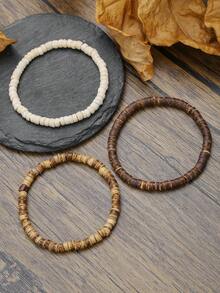 RINTOLER 1 Set Isi 2 Gelang Manik-Manik Salib Gaya Bohemian dengan Hiasan Kerang dan Batu Turkuois, Aksesori Modis dan Serbaguna untuk Pemakaian Sehari-hari atau Perjalanan - MultiWarna - View 5