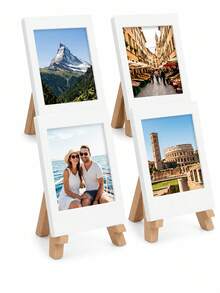 White Mini Instant Photo Frame, Small Easel-Style Photo Frame, Easel-Shaped Photo Display Stand, Reusable Desktop Photo Decor, Multi-Scene Universal Desktop Decoration, Ideal Gift For Friends, Classmates And Family - Multicolor - View 8