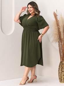Plus Size Dresses - Army Green - View 5