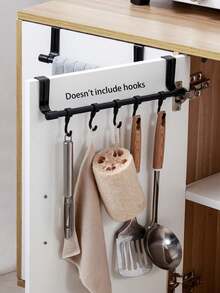 1/2pc 23cm/9.06in Single Bar Towel Rack, Plastic Material, Cabinet Door Installation, Towel Hanging Bar Cabinet Door Back Rack, Dishcloth Rack, Kitchen Utensil Rack, Drill-Free Towel Bar, Kitchen Storage Rack, Kitchen Supplies, Storage Rack, Hanging Rack - Multicolor - View 9