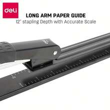 Heavy Duty Long Arm Stapler, Suitable For Books And Magazines - 25 Sheet Capacity, 12 Inch Stapling Depth, Precise Markings, Metal Structure, Professional Office Use, Book Stapler | Durable Stapler - Random Color - Single Item - View 5