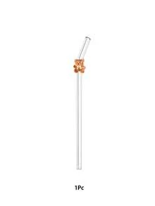 1/2/4pcs Chili Pepper Shaped Glass Drinking Straws, Suitable For Water Cups, Reusable Bent Transparent Thick Glass Straw Set, Kitchen Accessories, Straw Caps, Cold Drinks, Milk Tea, Coffee, Bar, Home, Back To School, Autumn Gifts, Halloween, Christmas - View 9