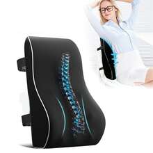Breathable Mesh Lumbar Support Pillow With Dual Adjustable Straps, Waist Support Cushion For Office Chair, Car Seat, Desk Chair, Essential For Office And Home Daily Use, Practical Gift For Mom, Dad, Men, Women And Drivers - Black - View 1