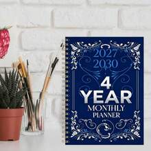 1PC A5 2027-2030 Monthly Schedule/Calendar - January 2027 - December 2030, 4-Year Monthly Schedule, Color Themed Cover Design Diary, Annual Calendar Planning - Multicolor - View 3