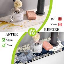 1pc Thanksgiving Pumpkin Pattern Design Rubber Faucet Splash Guard Mat, Bathroom Faucet Anti-Splash Pad, Mud Guard, Moisture-Proof Anti-Slip Faucet Mat, Kitchen Countertop Accessory. Protect Your Kitchen Countertop. - Multicolor - View 7