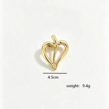 1pc Vintage Gold Metallic Brooch Pin For Women Retro Irregular Geometric Flower Heart Coat Accessories. - Gold - View 8