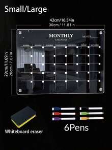 Papan Kalender Kulkas Magnetik Transparan (Dengan 6 Spidol Papan Tulis Magnetik), Papan Tulis Akrilik, Papan Memo Pola Transparan, Stiker Kulkas Magnetik Perencana yang Dapat Digunakan Kembali, Perencana Makanan yang Dapat Digunakan Kembali, Sempurna untuk Natal dan Halloween - beraneka warna - View 6