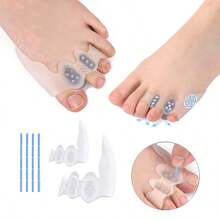 1 Set Of Adjustable Toe Separators-Soft, Elastic, Anti-Friction, And Reusable. - Clear - View 1