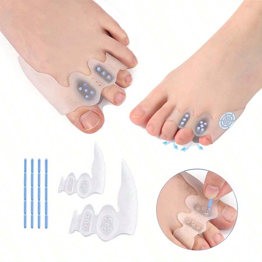 1 Set Of Adjustable Toe Separators-Soft, Elastic, Anti-Friction, And Reusable. - Clear - View 1