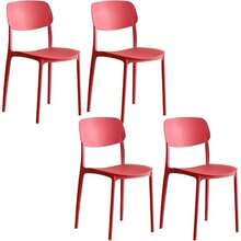 RXAG Sillas de comedor modernas para interior y exterior, fabricadas en plástico, con respaldo abierto, apilables, juego de 4 sillas, aptas para 4 personas, disponibles en varios colores. - Negro - Ver 10