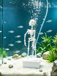 1pc Dancing Fish Tank Skeleton Ornament, Unique Fish Tank Decoration, Laughing Dancing Skeleton, Ideal Gift For Fish Hobbyists, Suitable For Halloween, Bathtub Decor, Adding Oxygen To Fish Tank - Happy Aquarium - View 5