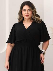 Plus Size Dresses - Black - View 4