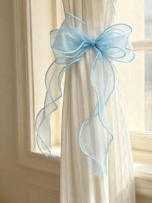 1/4 Pack French Style Bow Curtain Tiebacks, Sheer Satin Ribbon Curtain Tiebacks, Multi-Color No-Drill Curtain Tiebacks, Suitable For Semi-Sheer And Regular Curtains, For Bedroom, Living Room, Romantic Home Decor - Multicolor - View 15